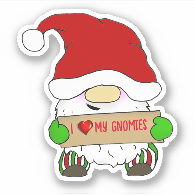 Sticker Gnome With Santa Hat Christmas (Devant)