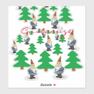 Sticker Gnomes de Noël Arbres de Noël Thunder_Cove