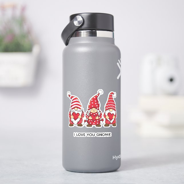 Sticker Gnomes rouges aux coeurs Saint Valentin personnali (HydroFlask)