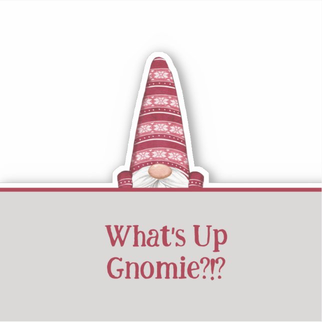 Sticker Gnomie vacances de texte personnalisées (Devant)