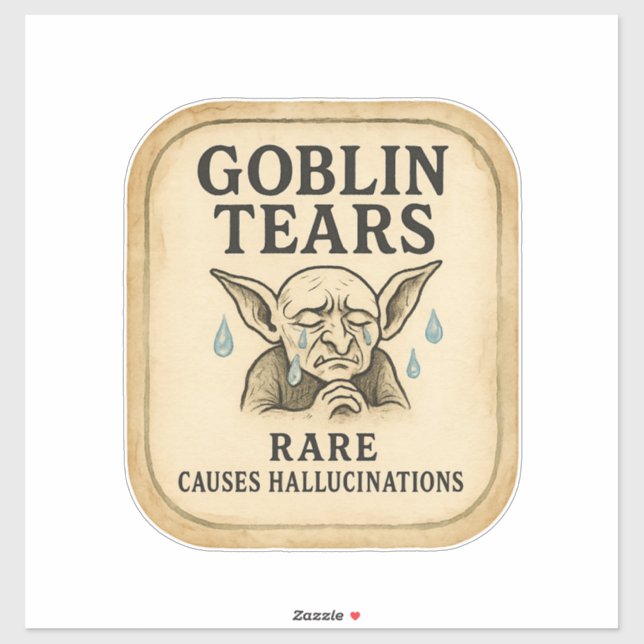 Sticker Goblin Tears - Halloween Apothecary Label (Feuille)