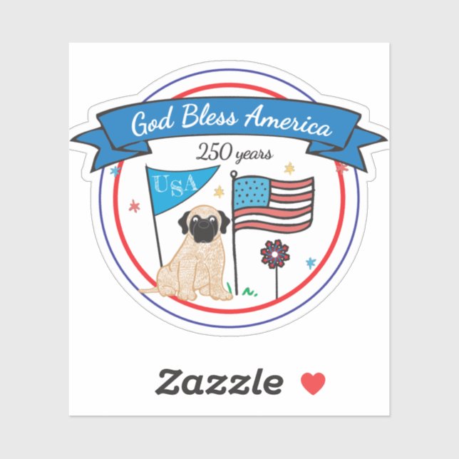 Sticker GOD Bless America  (Feuille)