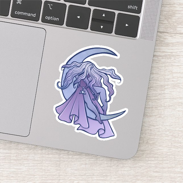 Sticker Goddess de lune violette Wiccan Triple Moon Symbol (Détail)