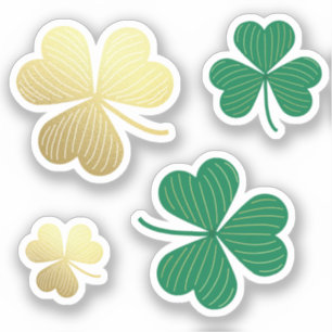 Sticker Gold and Green Shamrock Bonne St Patrick's Day