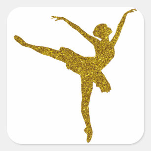 Sticker Gold Ballerina