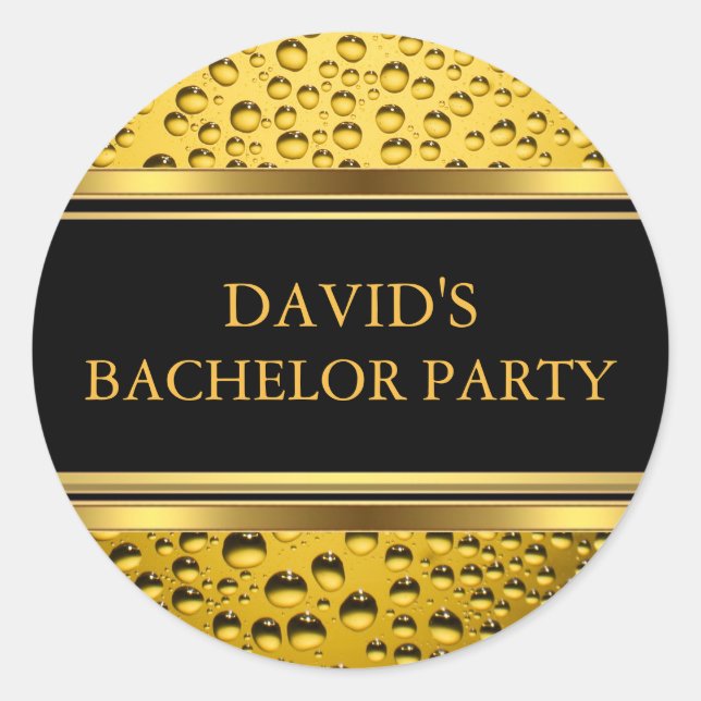 Sticker Gold & Black Beer Party (Devant)