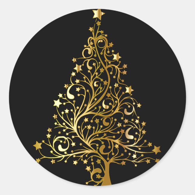 Sticker Gold Christmas Tree (Devant)