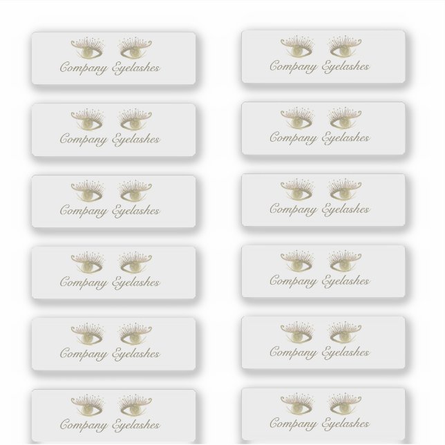 Sticker Gold Eyelashes Beauté Logo Packaging Business (Devant)