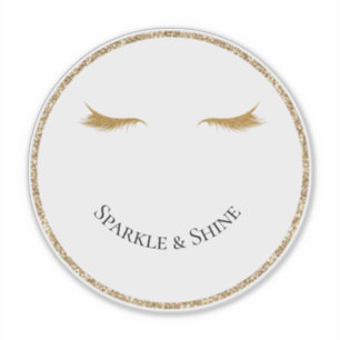 Sticker Gold Eyelashes girly glam parties scintillant sour