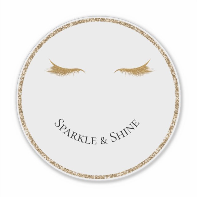 Sticker Gold Eyelashes girly glam parties scintillant sour (Devant)
