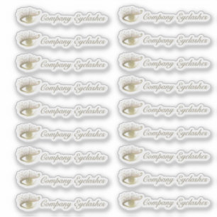 Sticker Gold Eyelashes Logo Packaging Nom commercial