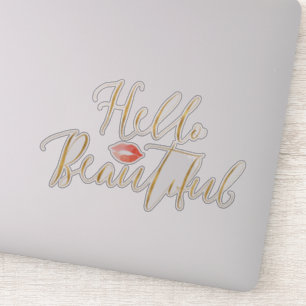 Sticker Gold Hello Belles lèvres