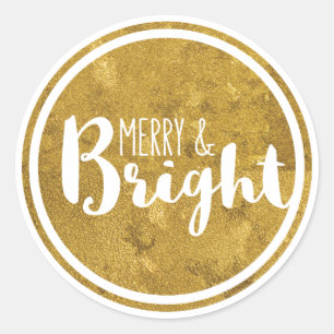 Sticker Gold, Joyeux et Lumineux Holiday