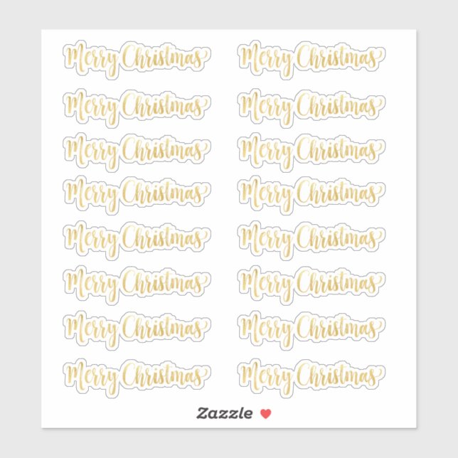 Sticker Gold Joyeux Noël Commande Taille Large Ou XL Seule (Feuille)