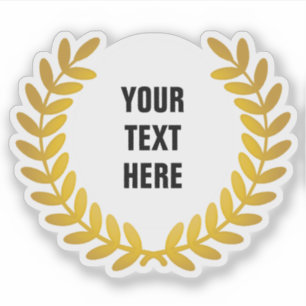 Sticker Gold laurel Wreath award ajouter des mots