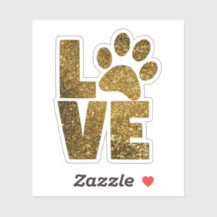 Sticker Gold Parties scintillant Paw Love