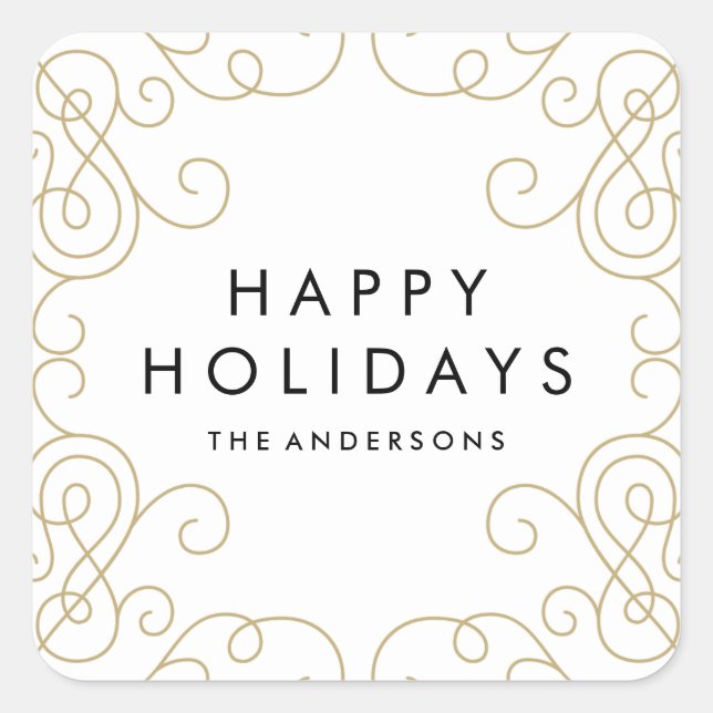 Sticker Gold Scroll Holiday (Devant)