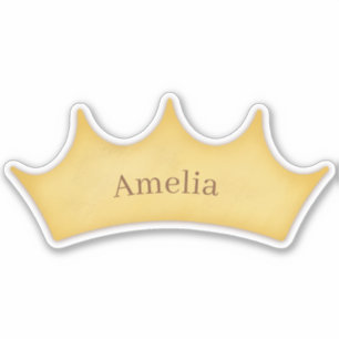 Sticker Golden Crown Fairytale Enfants et animaux Nom pers