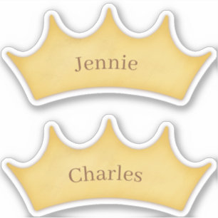 Sticker Golden Crown Fairytale Kids Rooms 2 Custom Name St