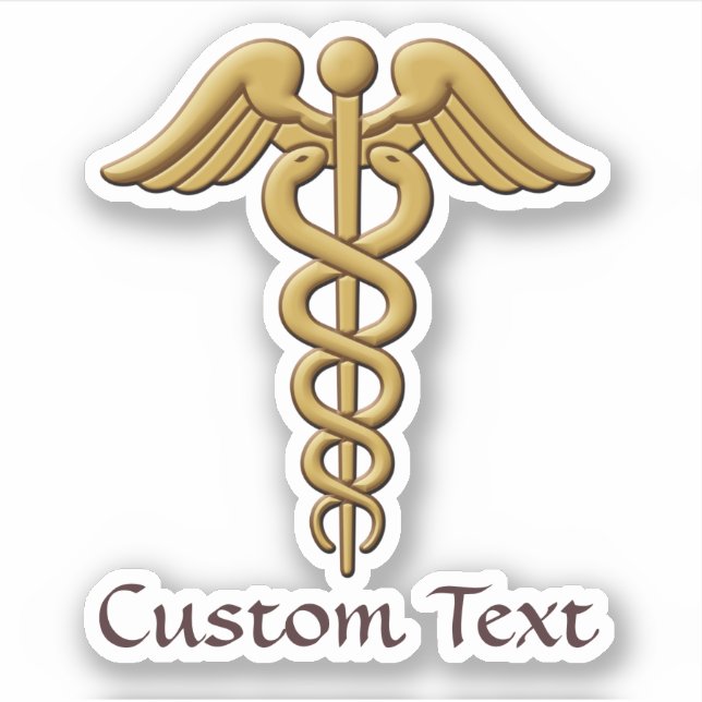 Sticker Golden Double Snake Caduceus (Devant)