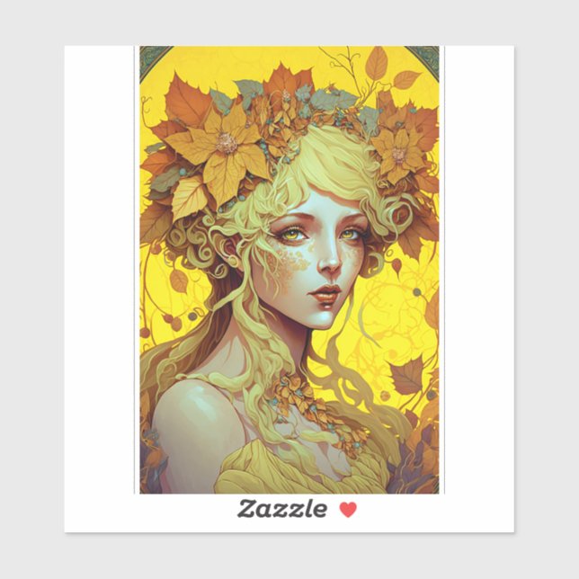 Sticker Golden Elf Fairy Fae Imaginaire Art (Feuille)