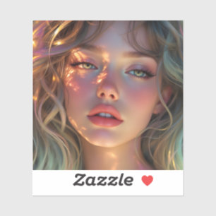Sticker Golden Hour Dream - Portrait angélique radiant