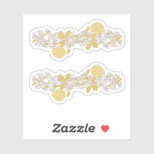 Sticker Golden Pearl Roses Garland