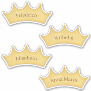 Sticker Golden Royal Crown School & Home Nom personnalisé