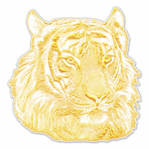 Sticker Golden Tiger Face jungle safari animal nature art