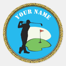 Sticker Golf - Name hinzufügen - Golfer