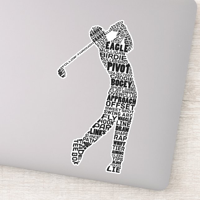 Sticker Golf Word Art, Typographie du golf (Détail)