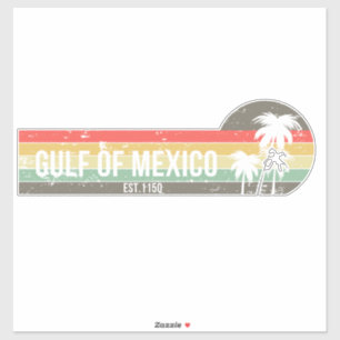 Sticker Golfe du Mexique Est 1550 Plage Retro Vintage