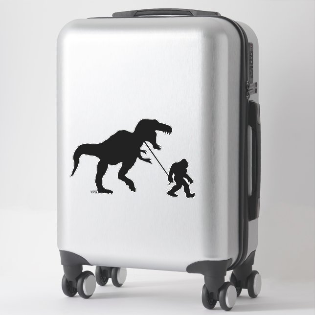Sticker Gone Squatchin avec T-rex (Sur valise)