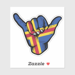 Sticker Good Vibes Shaka Hand Aland