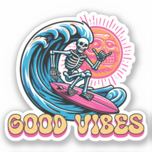 Sticker Good Vibes - Surf - Vibes d'été