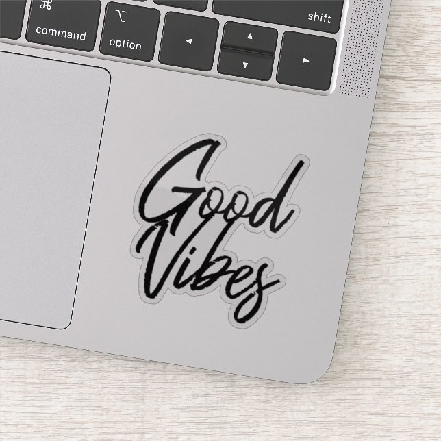 Sticker "GOOD VIBES" transparent (Détail)