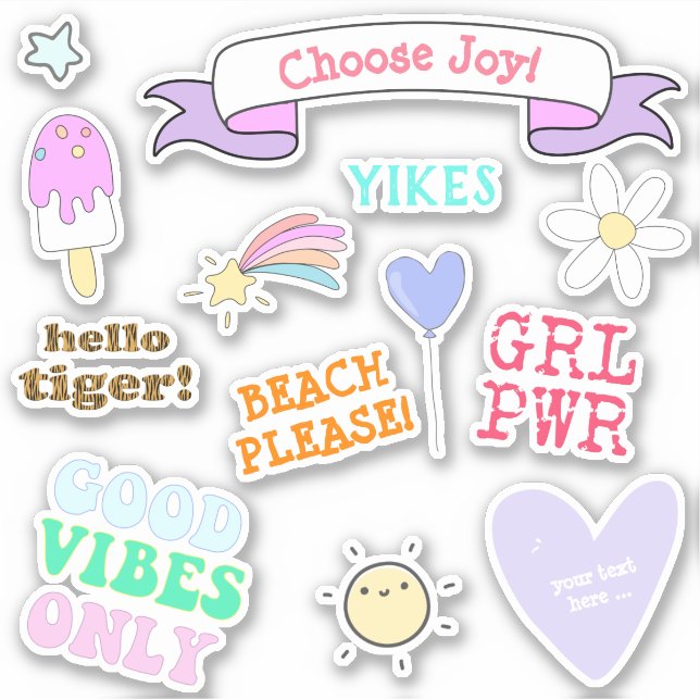 Sticker Good Vibes uniquement - Filles VSCO (Devant)