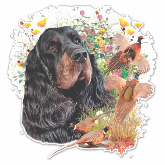 Sticker Gordon Setter Tapestry Poster Acrylic Print Tripty (Devant)