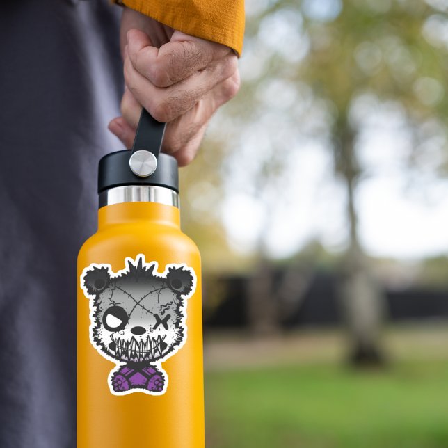 Sticker Goth Asexué Fierté Drapeau Ours de couleur (Créateur téléchargé)