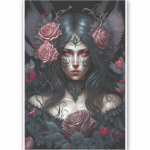 Sticker Goth Princesse Imaginaire gothique Art 3 Anneau Cl