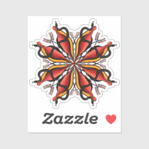 Sticker Goth Snakes Flower Tattoo Style