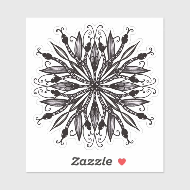 Sticker Gothique Serpents Tatouage Art (Feuille)
