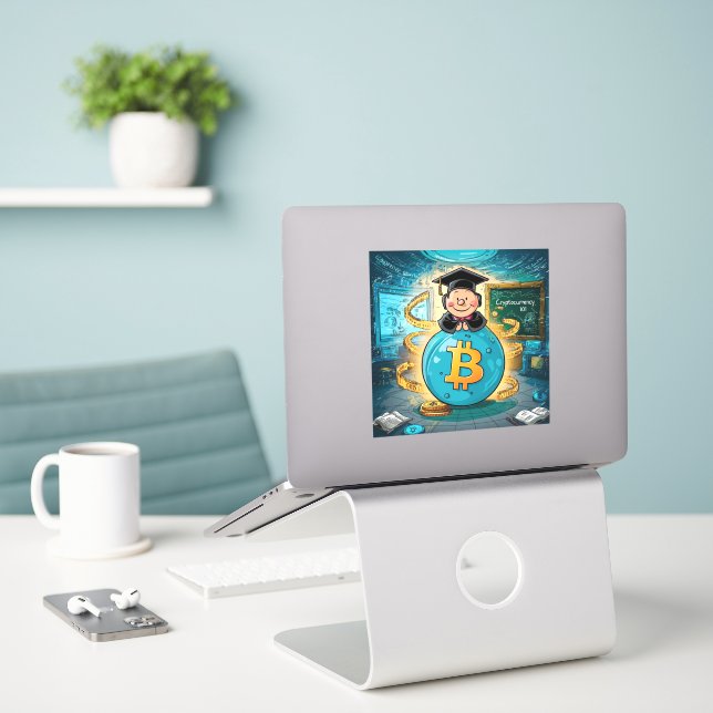 Sticker Graduation de crypto-monnaie (Ordinateur portable sur le bureau)