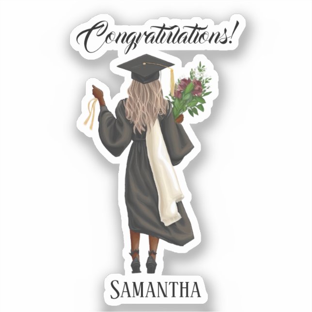 Sticker Graduation de l'aquarelle personnalisée (10) (Recto)