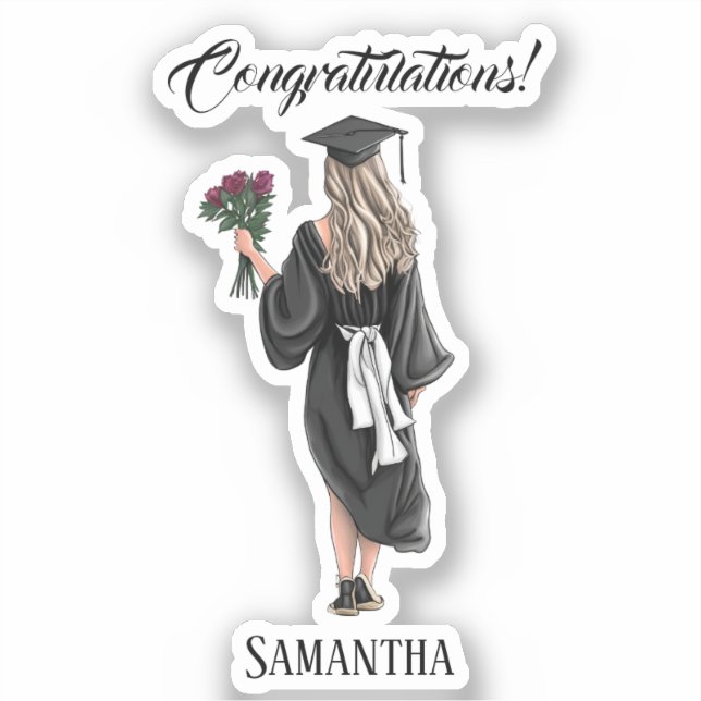 Sticker Graduation de l'aquarelle personnalisée (3) (Recto)