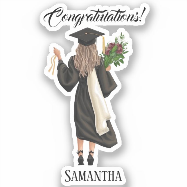 Sticker Graduation de l'aquarelle personnalisée (9) (Recto)
