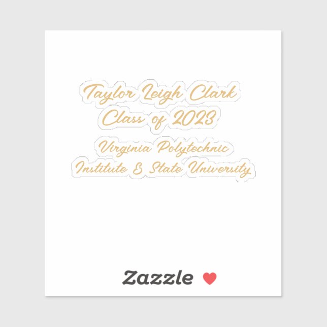 Sticker Graduation personnalisée du script de fin d'études (Feuille)