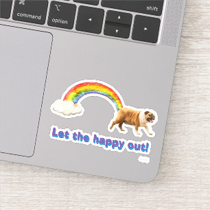 Sticker Graffiti Chien et Arc-en-ciel