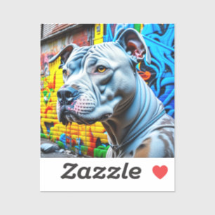 Sticker Graffiti Street Art Pitbull