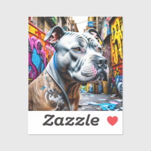 Sticker Graffiti Street Art Pitbull